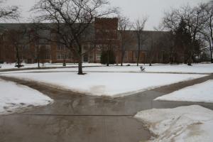 Ethan Magoc photo: The plaza will be located at the grassy area between the Zurn, Hirt and Old Main sidewalks.